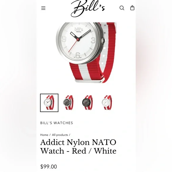 NEW IN BOX bill’s USA watches White Watch face 2 Interchangeable Straps Unisex - Picture 2 of 11